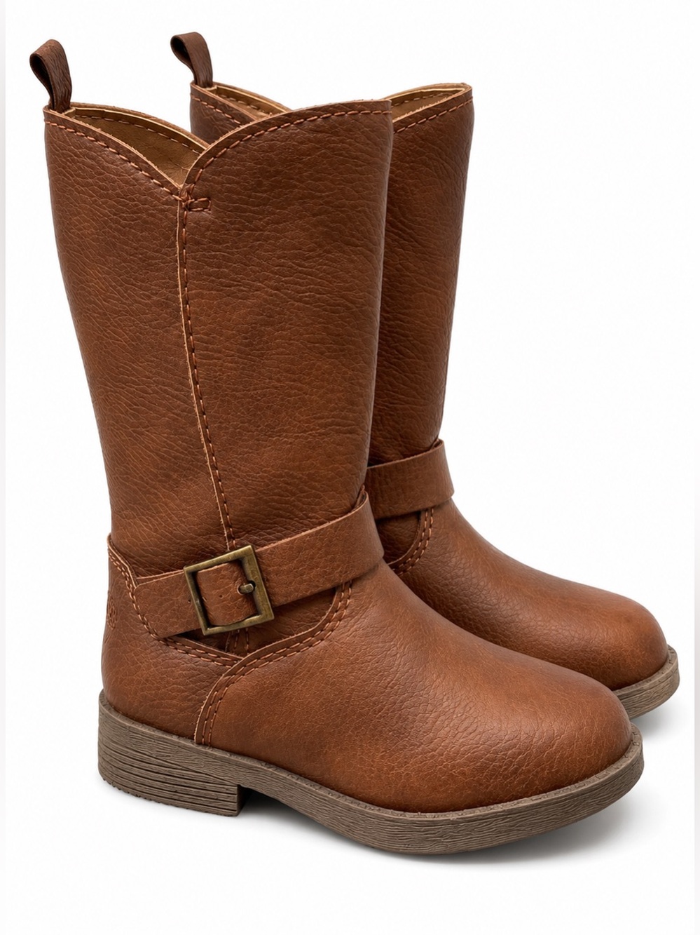 OshKosh B’gosh Girls Brown Riding Boots Buckle Zip Toddler Size 4